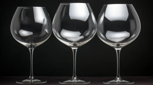Elegant Arrangement of Three Wine Glasses