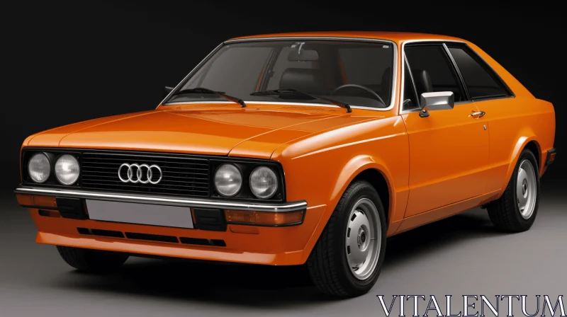 Orange Audi Coupe: A Captivating 1970s Rendering AI Image