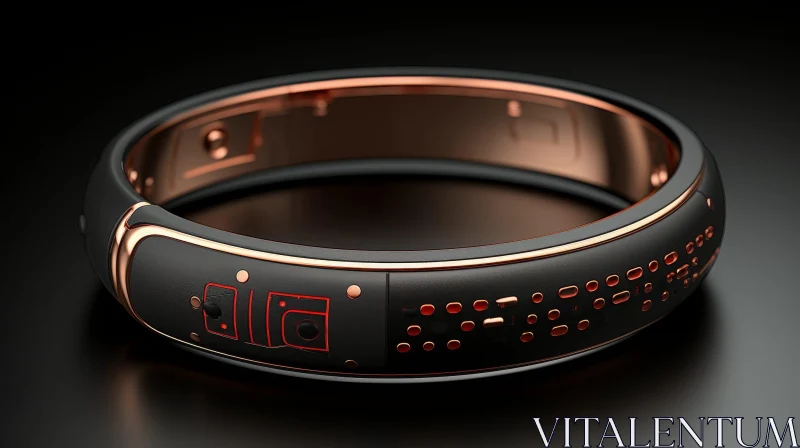 AI ART Rose Gold Smart Bracelet with Curved Display