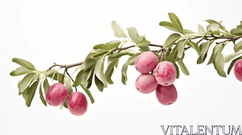 Pink Grapes on White: A Mediterranean-Inspired Visual Feast AI Image