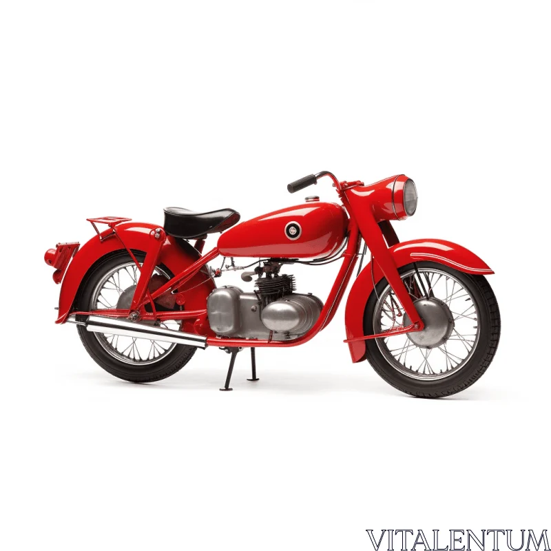 Vintage Red Motorbike - Timeless Elegance of German Modernism AI Image