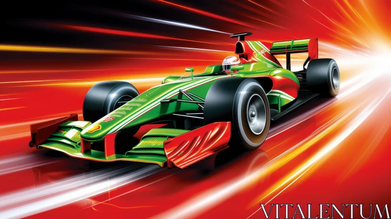 Formula 1 Racing Car in Motion - Speed and Excitement AI Image
