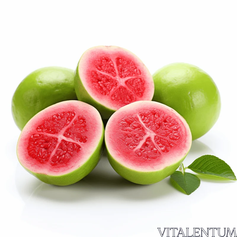 Vibrant Guava Slices: A Captivating Composition AI Image