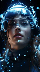 Futuristic Woman Portrait with Headset