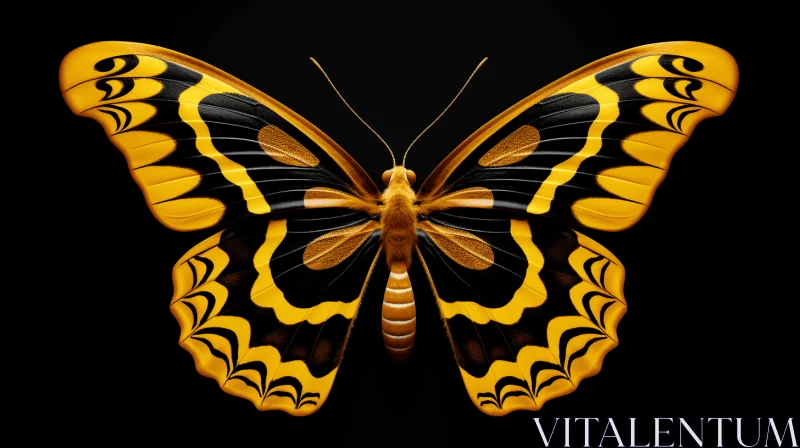 Gold Lizard Butterfly: A Surreal Symmetry Masterpiece AI Image