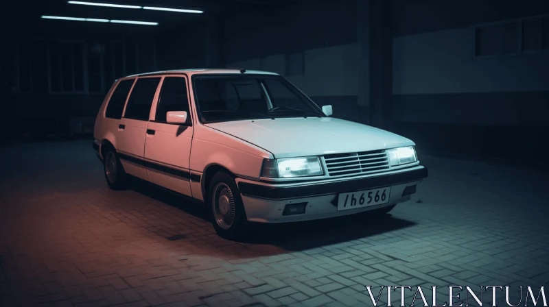 AI ART Captivating White Car in a Dark Room | Dutch Golden Age Inspiration