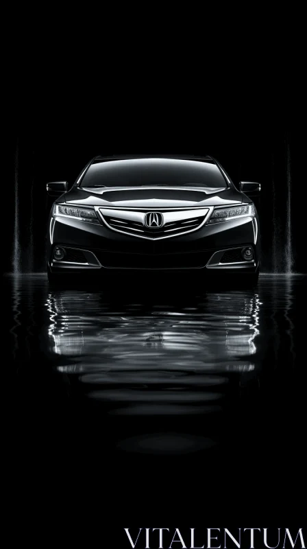 Dark Reflections: Emotive 2012 Acura Submerged in Water AI Image