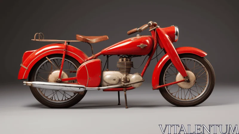 Vintage Red Motorcycle - Photorealistic Renderings AI Image