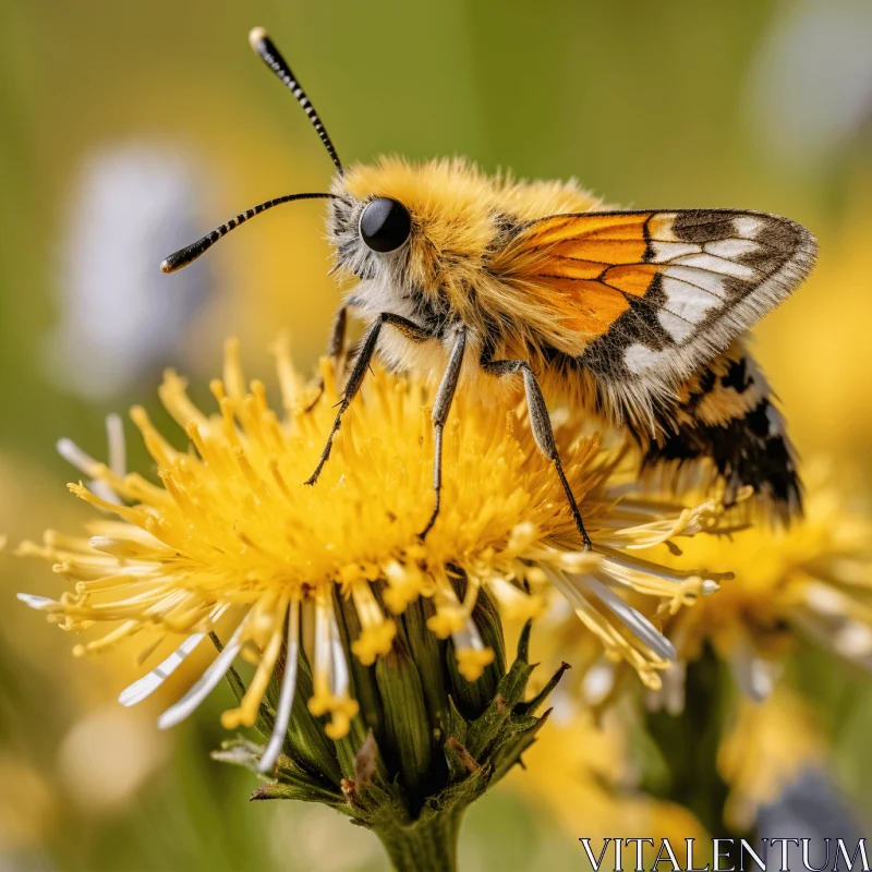 Striking Butterfly on Yellow Flower - Nature's Beauty Captured AI Image