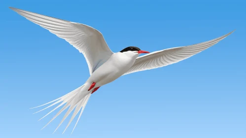 Tern in Flight: A Pseudo-Realistic Depiction