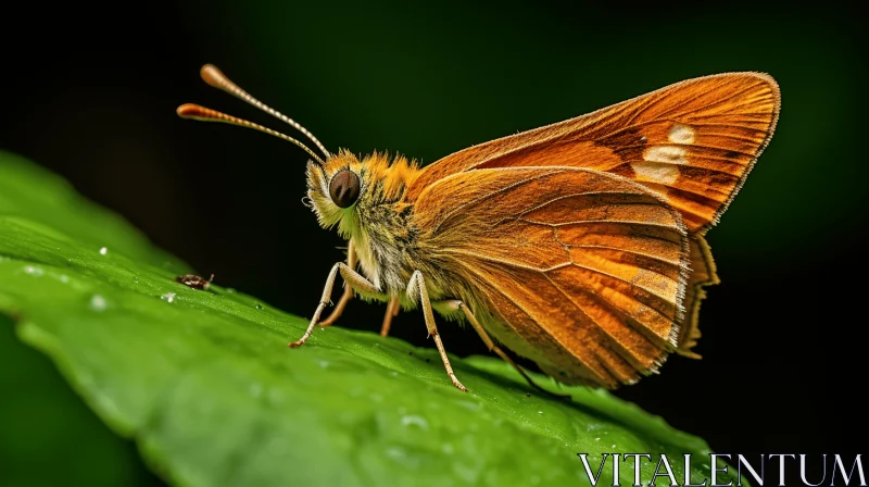 Captivating Butterfly Resting on Leaf - A Study in Nature and Color AI Image