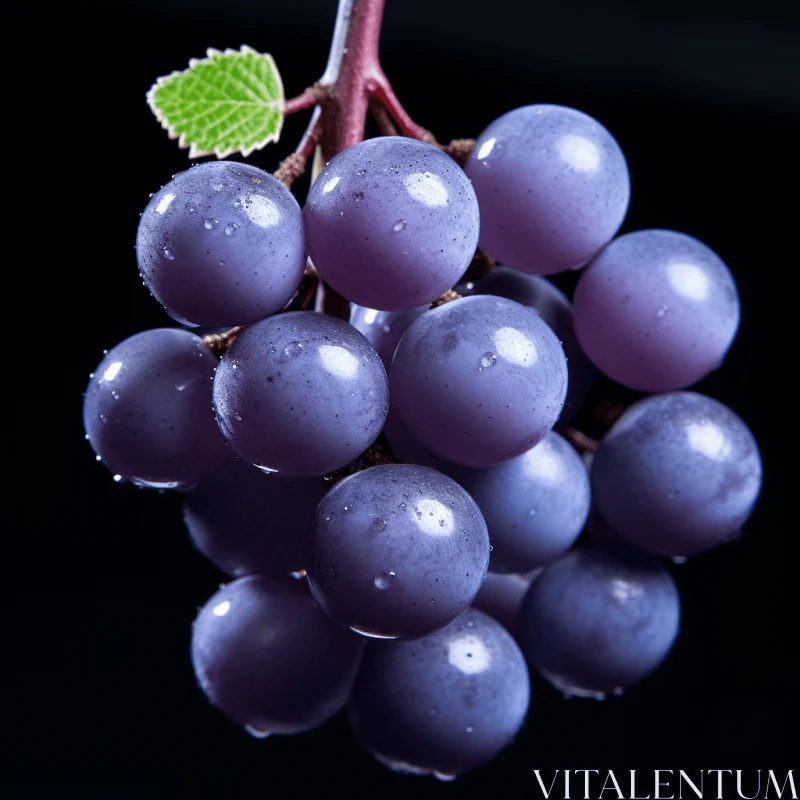 Captivating Photorealistic Image of Small Purple Grapes in Sunlight AI Image