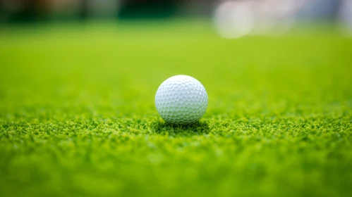 White Golf Ball on Green Putting Green