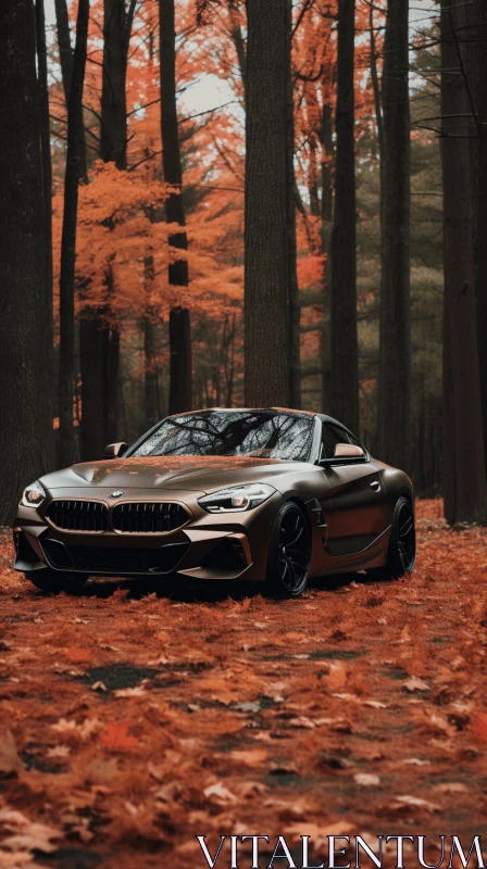 AI ART BMW Z4 in Autumn Leaves: Captivating Avant-garde Design