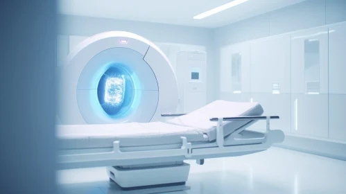 Modern Medical Room with MRI Machine