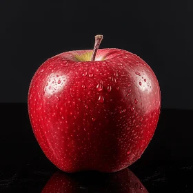 Captivating Red Apple with Water Drops - A Visual Delight