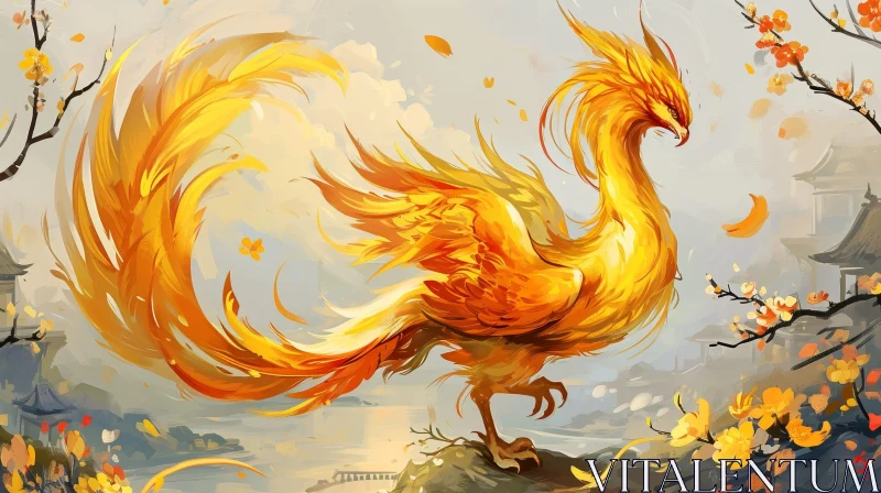 AI ART Majestic Phoenix Painting - Symbol of Hope and Renewal