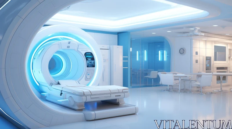 AI ART Modern Medical Room with Large MRI Machine