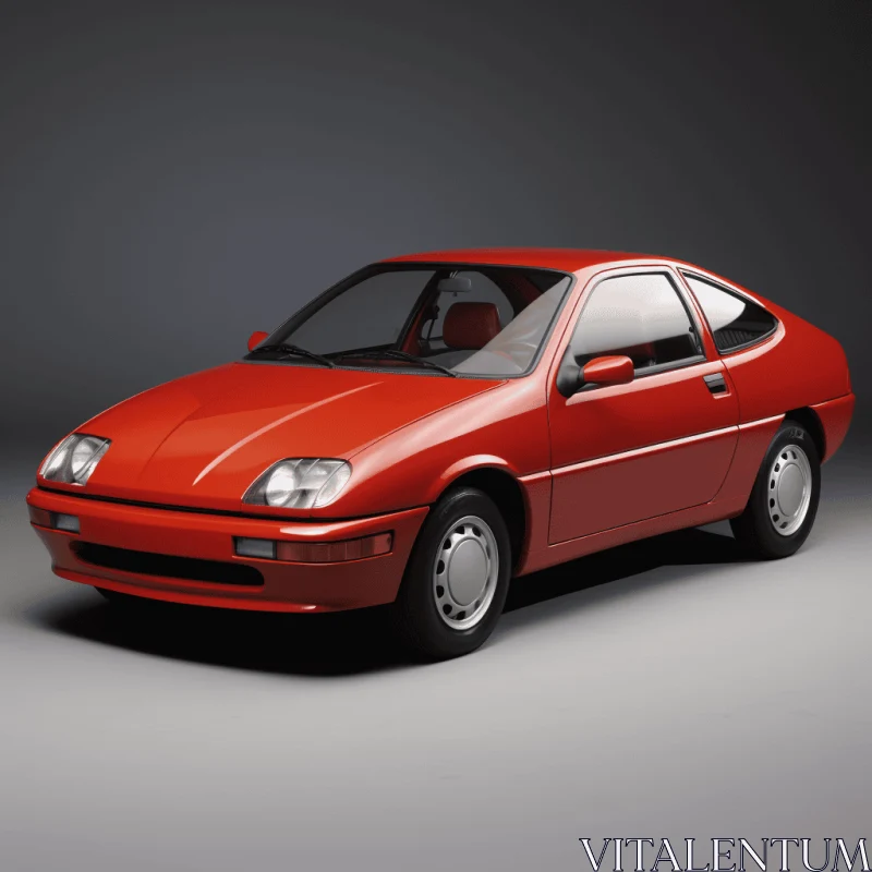 Captivating Red Car on Grey Background | Neo-Pop Sensibility AI Image