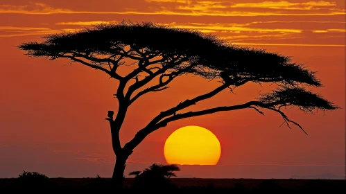 Serene African Sunset in Nature