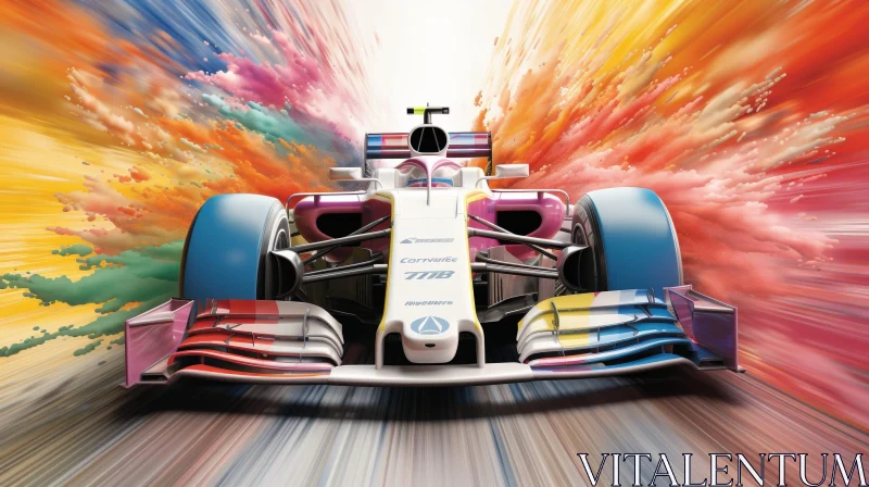 AI ART Formula 1 Car Racing in Motion | Colorful Speed Image