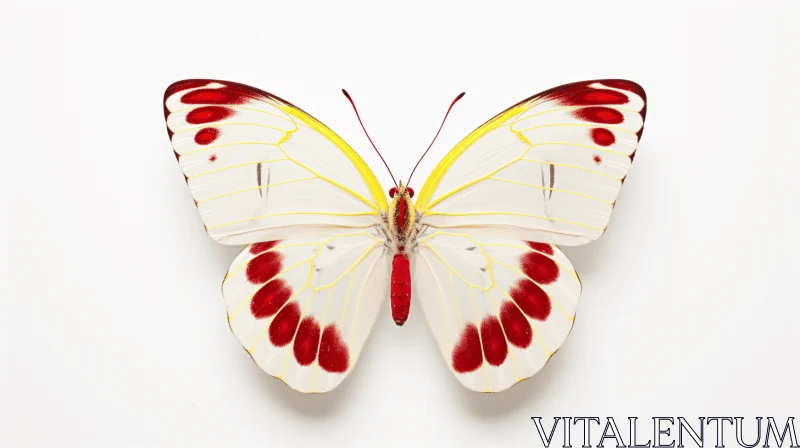 White and Red Butterfly Sculpture - A Still-Life Beauty AI Image