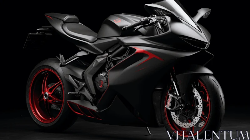 Black and Red Motorcycle | Sinuous Design | 32k Resolution AI Image