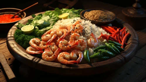Delicious Shrimp Bowl with Rice and Vegetables