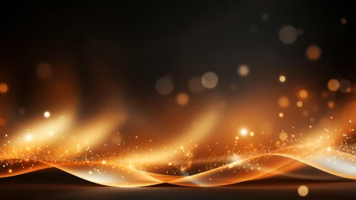 Glowing Orange Wave Abstract Background