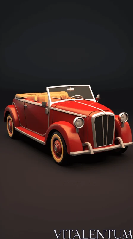Vintage Classic Car 3D Model | Golden Age Illustrations AI Image