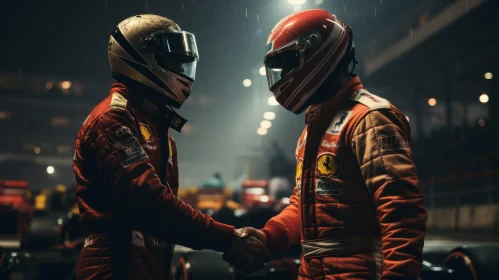 Formula 1 Racing Drivers Handshake After Race