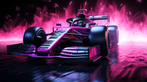 Dynamic Formula 1 Racing Car in Pink and Black