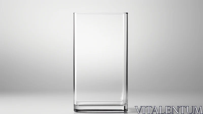 Minimalistic 3D Glass Vase on White Background AI Image