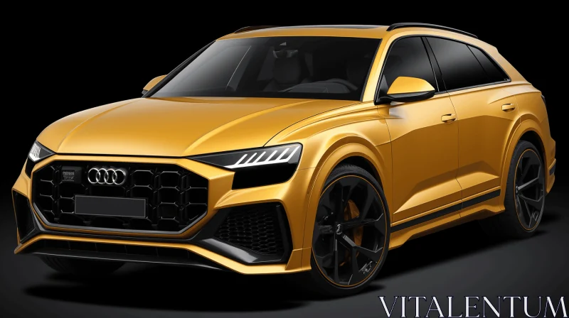 Yellow Audi Q7 SUV with Black Wheels - Realistic and Hyper-Detailed Rendering AI Image