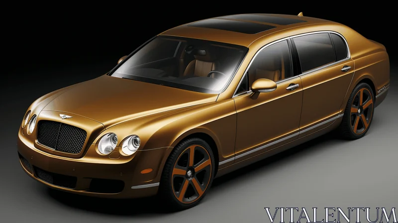 Exquisite Bentley Flying Spur Model | Dark Gold & Orange | Daz3D AI Image