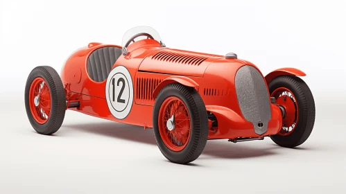 Exquisite Red Race Car: Streamline Elegance and Character Design