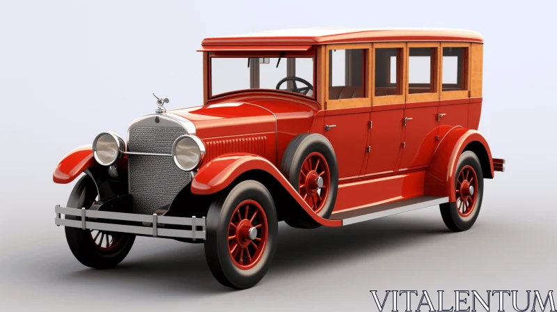 Elegant Vintage Car Rendered in 3D with Realistic Detailing AI Image
