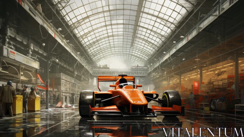 AI ART Formula 1 Racing Car in Modern Glass Building
