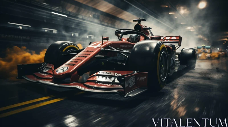 Formula 1 Racing Car Speeding Through Tunnel AI Image