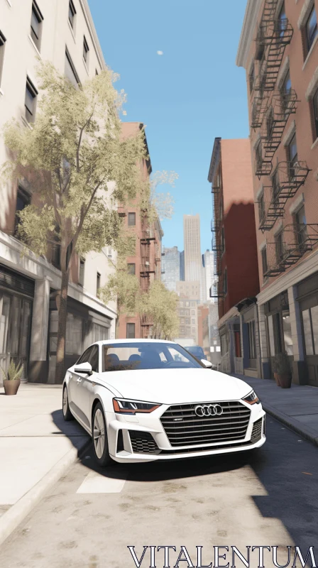 Audi Parked on City Street | Unreal Engine 5 Style AI Image