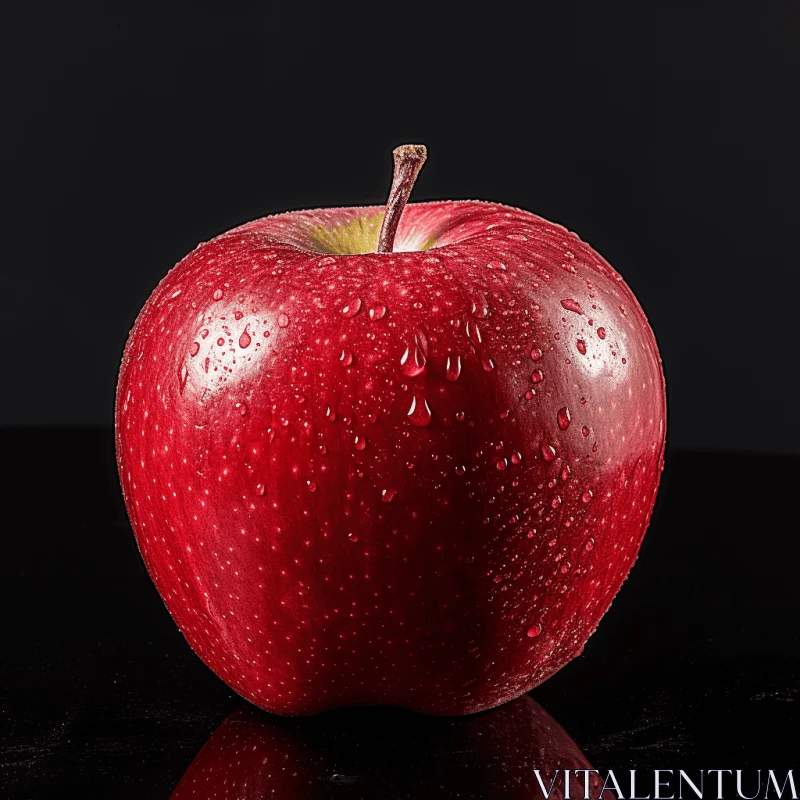 Captivating Red Apple with Water Drops - A Visual Delight AI Image