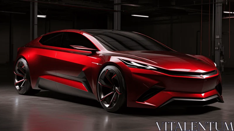 Captivating Chevrolet ECE Concept Artwork in Dark Red and Crimson AI Image
