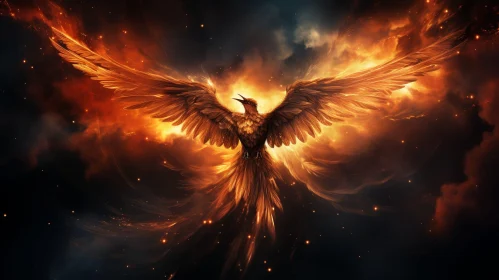 Majestic Phoenix Digital Painting - Fantasy Artwork