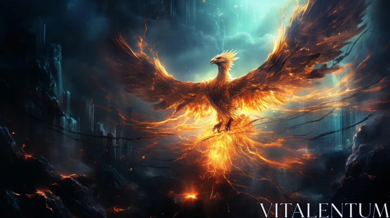 Majestic Phoenix Rising - Digital Art AI Image