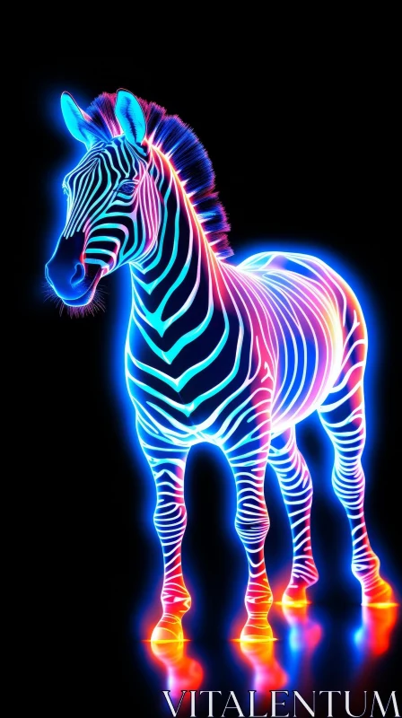 Striking Zebra Painting - Wildlife Art AI Image