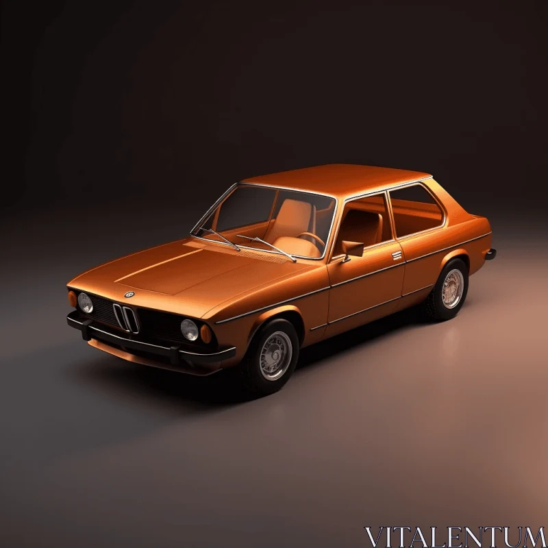 Buy Realistic Orange BMW 2000 CSI 3D Model | Dramatic Lighting AI Image