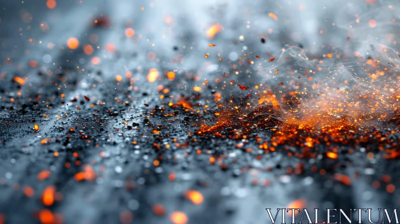 Energetic Abstract Background with Sparks and Smoke AI Image