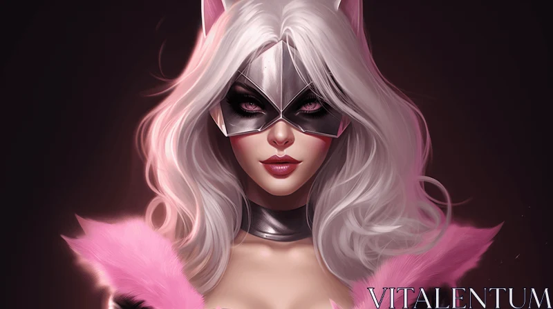 Enthralling Female Cat Character in a Captivating Artwork AI Image