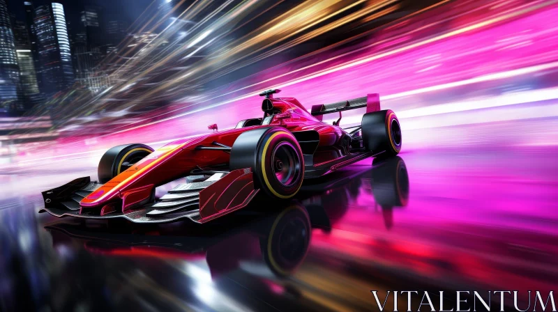 High-Speed Formula 1 Car Racing on City Street AI Image