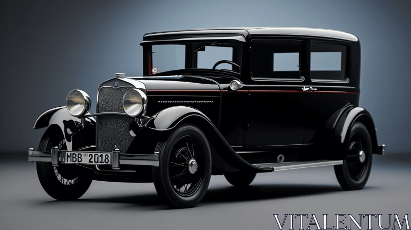 Hyper-Detailed 3D Old Black Car Model | Realistic Renderings AI Image